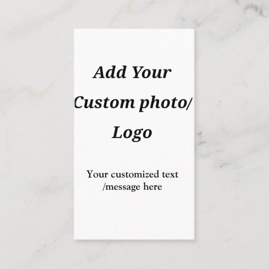 Aangepast Voeg uw foto toe logo jouw tekst Custom  Visitekaartje (Voorkant)