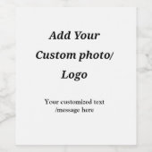 Aangepast Voeg uw foto toe logo jouw tekst Custom  Wijn Etiket (Enkel label)