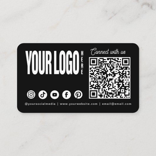 Aangepast Voeg uw Logo Connect QR-code voor social Visitekaartje (Achterkant)