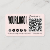 Aangepast Voeg uw Logo Connect QR-code voor social Visitekaartje (Achterkant)