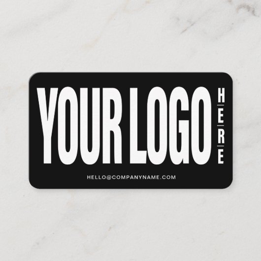 Aangepast Voeg uw Logo Modern Minimalist Black toe Visitekaartje (Voorkant)