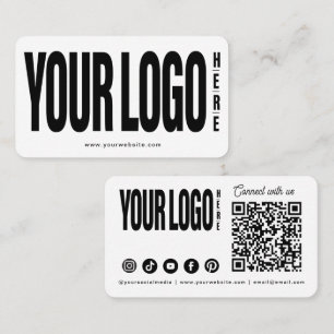 Aangepast Voeg uw Logo toe Moderne sociale media Q Visitekaartje