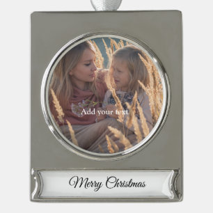 aangepast voeg uw persoonlijke foto voor kerstmis verzilverd banner ornament
