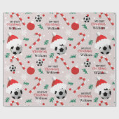 Aangepast Voetbal kerstmis Cadeaupapier (Vlak)