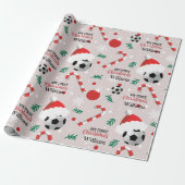 Aangepast Voetbal kerstmis Cadeaupapier (Uitgerold)