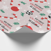 Aangepast Voetbal kerstmis Cadeaupapier (Hoek)