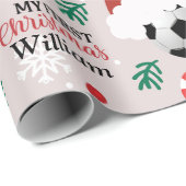 Aangepast Voetbal kerstmis Cadeaupapier (Rol Hoek)