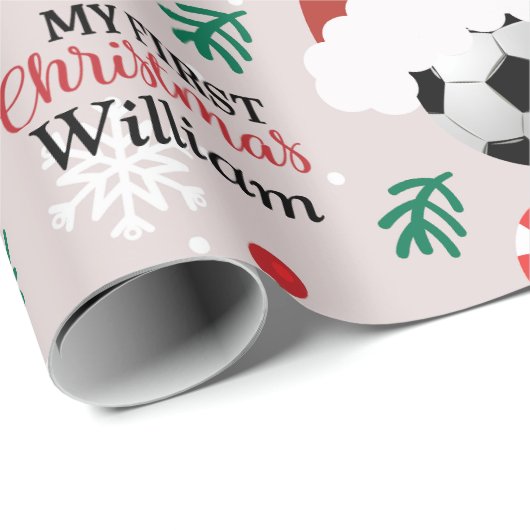 Aangepast Voetbal kerstmis Cadeaupapier (Rol Hoek)