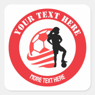 Aangepast Voetbal Meisje kinder voetbal verjaardag Vierkante Sticker