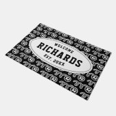 Aangepast voetbal met familienaam deurmat (Schuin)