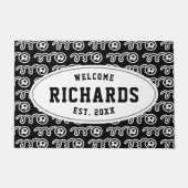 Aangepast voetbal met familienaam deurmat (Voorkant)