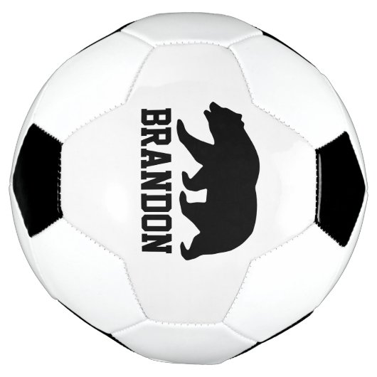 Aangepast voetbal met groot zwart beer logo (Gedraaid)