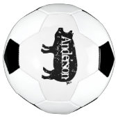 Aangepast voetbal met  zwart varken logo (Gedraaid)