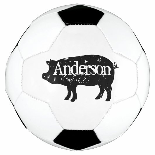 Aangepast voetbal met  zwart varken logo (Voorkant)