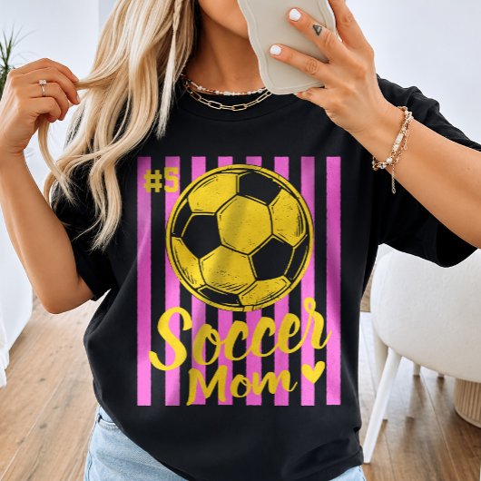 Aangepast Voetbal Moeder Speler Nummer T-shirt