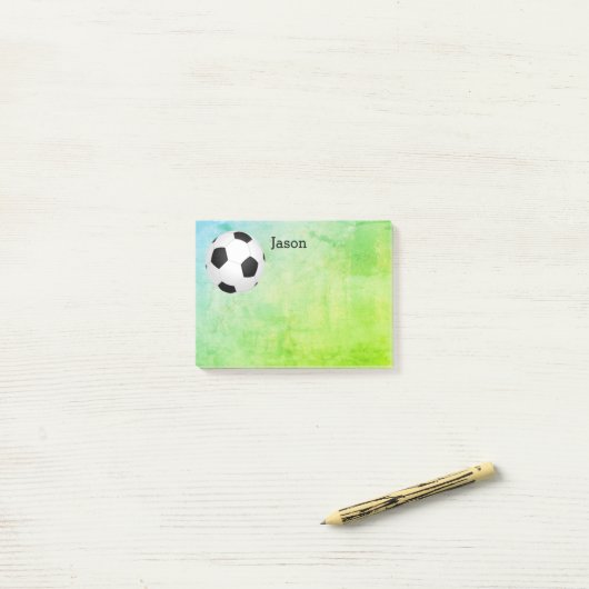 aangepast voetbal na notitie voor personaliseren post-it® notes (Op bureau)
