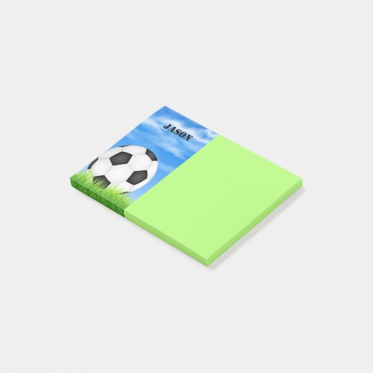 aangepast voetbal na notitie voor personaliseren post-it® notes (Schuin)