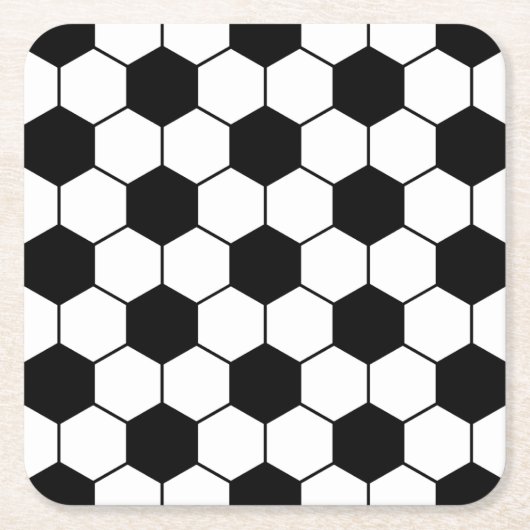 Aangepast Voetbal patroon zwart-wit Kartonnen Onderzetters (Voorkant)