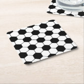 Aangepast Voetbal patroon zwart-wit Kartonnen Onderzetters (Schuin)
