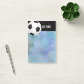 Aangepast voetbal Plaats het bericht in het blauw Post-it® Notes (Kantoor)