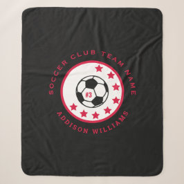 Aangepast Voetbal Senior Night Cadeau Team Nummer  Sherpa Deken
