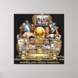 Aangepast Voetbal Vader Foto Collage Cadeau Canvas Afdruk