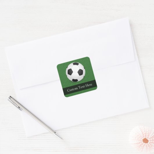 Aangepast Voetbal Vierkante Sticker (Envelop)