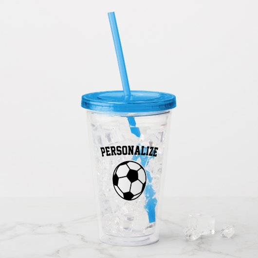 Aangepast voetbal voor acryltumblusglas op een dag acryl drinkbeker (Voorkant ijs)