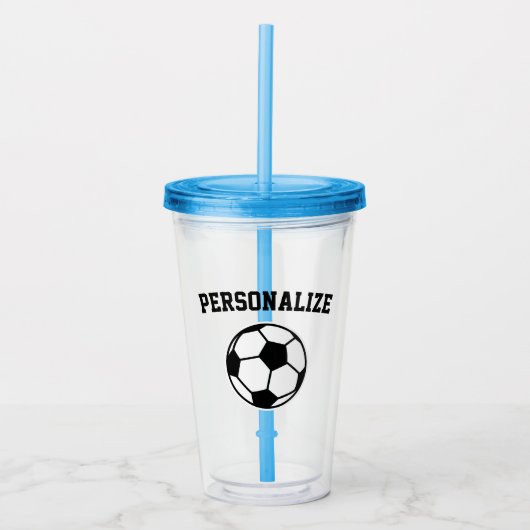 Aangepast voetbal voor acryltumblusglas op een dag acryl drinkbeker (Voorkant)