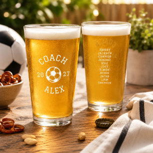 Aangepast Voetbalcoach Waardering Einde Seizoen Glas