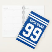 Aangepast voetbalshirt met nummer en naam planner (Display)