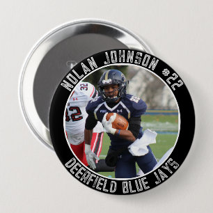 Aangepast voetbalspeler school mascotte wedstrijd  ronde button 4,0 cm
