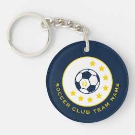 Aangepast Voetbalteam Shirt Nummer Navyblauw Sleutelhanger