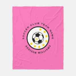 Aangepast Voetbalteam Shirt Nummer Roze Meisje Fleece Deken