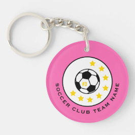 Aangepast Voetbalteam Shirt Nummer Roze Meisje Sleutelhanger