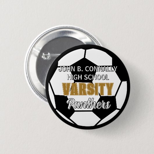 Aangepast Voetbalteam van de Hoge School Ronde Button 5,7 Cm (Voorkant /achterkant)