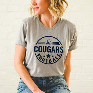 Aangepast voetbalteamlogo navy grijs moeder Tri-Blend shirt