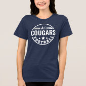 Aangepast voetbalteamlogo Navy Moeder Tri-Blend Shirt (Voorkant)