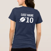 Aangepast voetbalteamlogo Navy Moeder Tri-Blend Shirt (Achterkant)