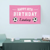 Aangepast voetbalthema Happy Birthday party banner (Beurs)