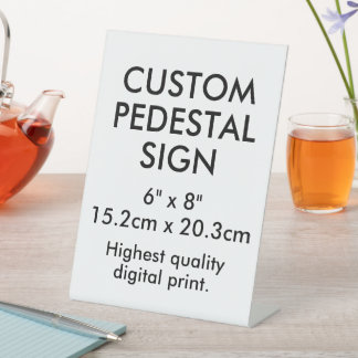 Aangepast voetstuk bord 6" x 8" bureau-accessoires reclamebord met voetstuk