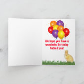 Aangepast vogeldaggeel, kleurrijke ballonnen kaart (Binnen)