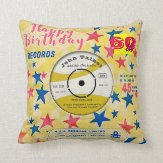 Aangepast vogeldagproefretroraërovinylrecord (45 r kussen