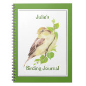 Aangepast, vogeljournaal met Waterverf Notitieboek (Voorkant)