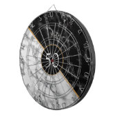 Aangepast vogelkleerbord Gift Black White Marble Dartbord (Voorkant Rechts)
