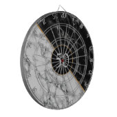 Aangepast vogelkleerbord Gift Black White Marble Dartbord (Voorkant Links)