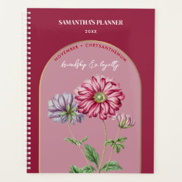 Aangepast vogelventilator maand november chrysanth planner