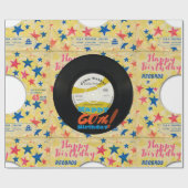 Aangepast vogelwandtapsysteem vinylrecord van 45 r cadeaupapier (Vlak)