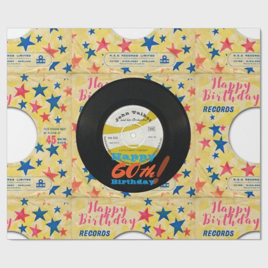 Aangepast vogelwandtapsysteem vinylrecord van 45 r cadeaupapier (Vlak)