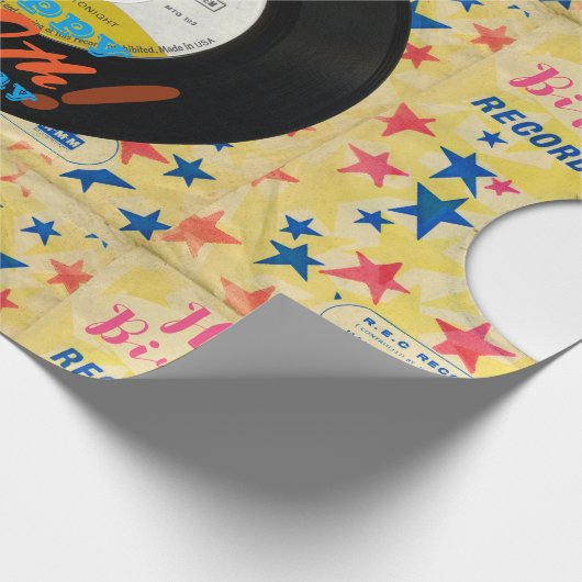 Aangepast vogelwandtapsysteem vinylrecord van 45 r cadeaupapier (Hoek)